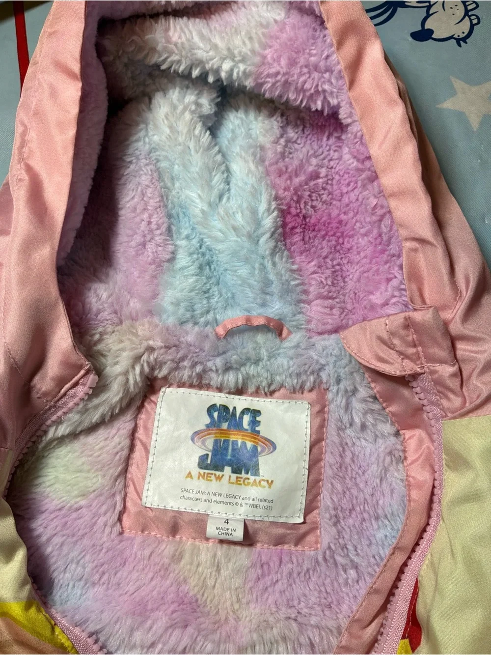 Members only space jam looney tunes child jacket size 4